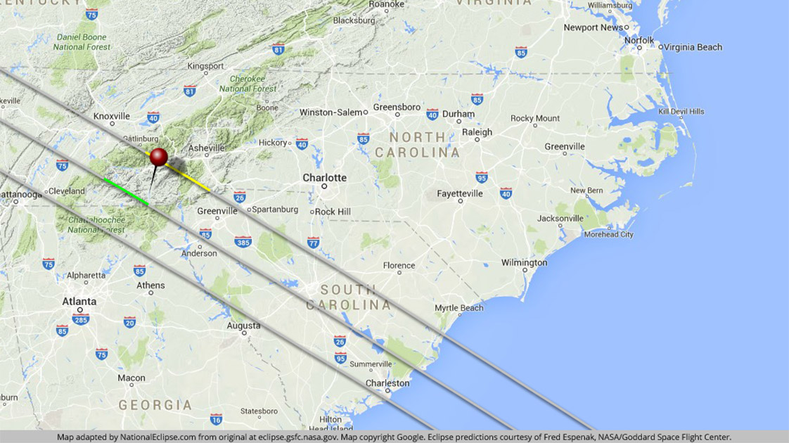 total solar eclipse franklin north carolina